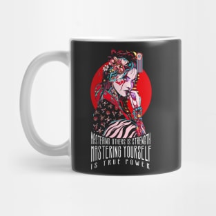 Mastering Yourself Is True Power - Lao Tzu Quote  - Japanese Geisha Mug